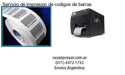 Servicio de impresion de codigos de barras