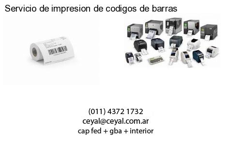 Servicio de impresion de codigos de barras