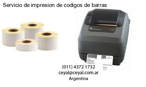 Servicio de impresion de codigos de barras