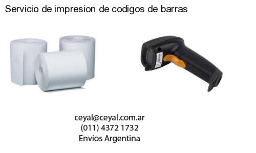 Servicio de impresion de codigos de barras