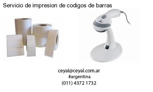 Servicio de impresion de codigos de barras