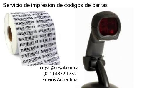 Servicio de impresion de codigos de barras