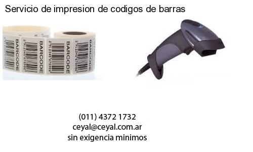 Servicio de impresion de codigos de barras