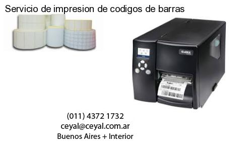 Servicio de impresion de codigos de barras