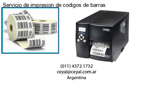 Servicio de impresion de codigos de barras
