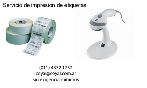 Servicio de impresion de etiquetas