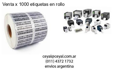 Venta x 1000 etiquetas en rollo
