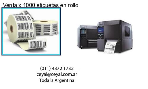 Venta x 1000 etiquetas en rollo