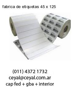 fabrica de etiquetas 45 x 125