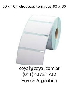 20 x 104 etiquetas termicas 60 x 60