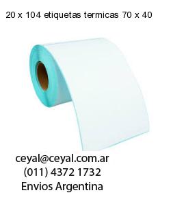 20 x 104 etiquetas termicas 70 x 40