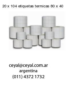 20 x 104 etiquetas termicas 80 x 40
