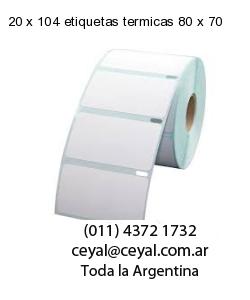 20 x 104 etiquetas termicas 80 x 70