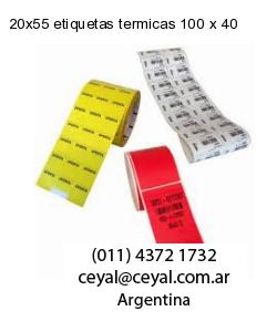20×55 etiquetas termicas 100 x 40