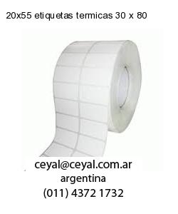20×55 etiquetas termicas 30 x 80