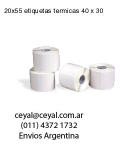 20×55 etiquetas termicas 40 x 30