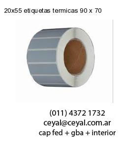 20×55 etiquetas termicas 90 x 70