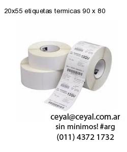 20×55 etiquetas termicas 90 x 80