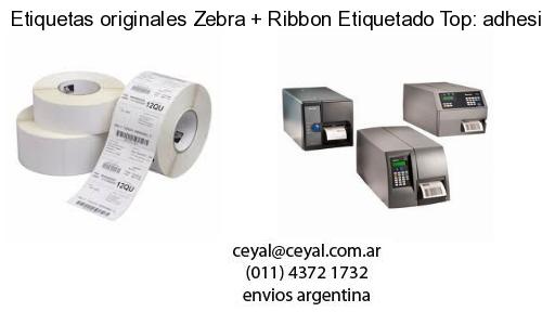 Etiquetas originales Zebra   Ribbon Etiquetado Top: adhesivo   ribbo