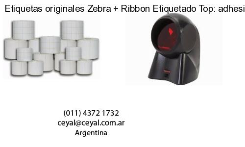 Etiquetas originales Zebra   Ribbon Etiquetado Top: adhesivo   ribbo