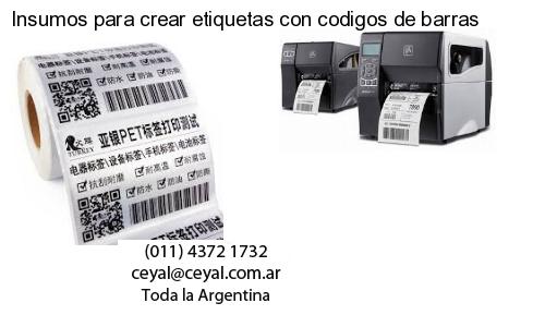 Insumos para crear etiquetas con codigos de barras