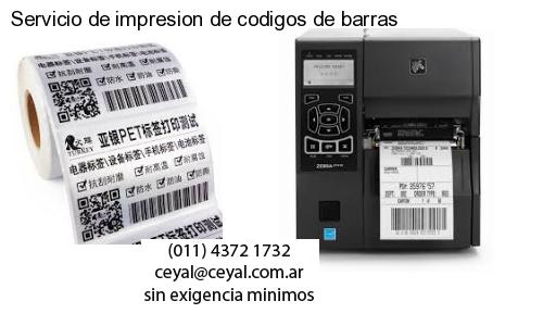 Servicio de impresion de codigos de barras