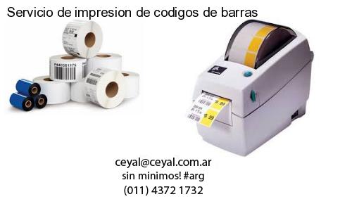 Servicio de impresion de codigos de barras