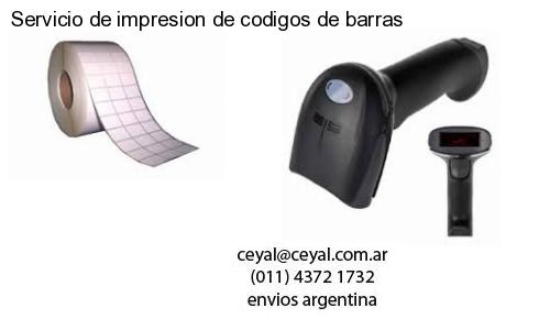 Servicio de impresion de codigos de barras