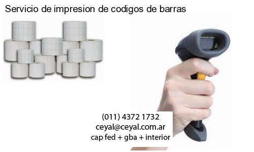 Servicio de impresion de codigos de barras