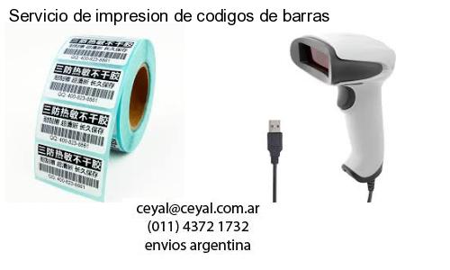 Servicio de impresion de codigos de barras