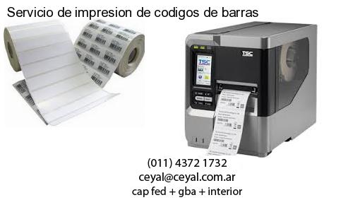 Servicio de impresion de codigos de barras