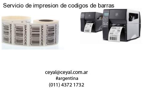 Servicio de impresion de codigos de barras