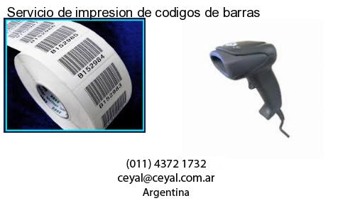 Servicio de impresion de codigos de barras