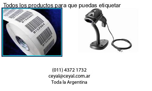 Todos los productos para que puedas etiquetar