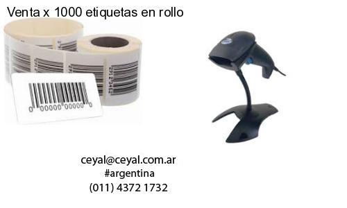 Venta x 1000 etiquetas en rollo