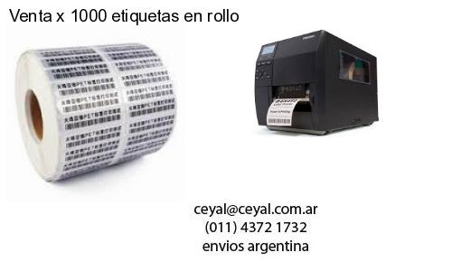 Venta x 1000 etiquetas en rollo