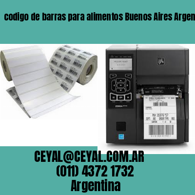 codigo de barras para alimentos Buenos Aires Argentina