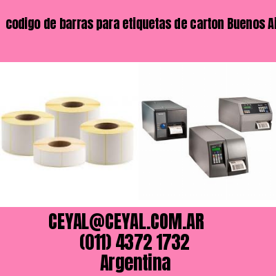 codigo de barras para etiquetas de carton Buenos Aires Argentina