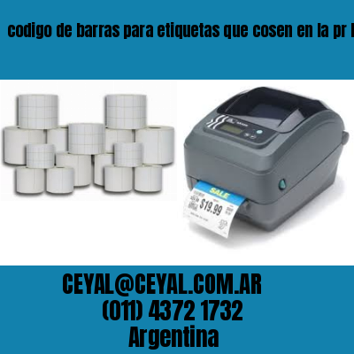 codigo de barras para etiquetas que cosen en la pr Buenos Aires Argentina