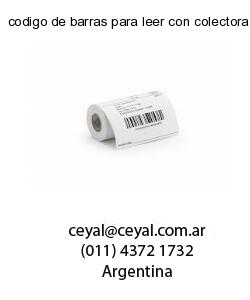 codigo de barras para leer con colectora de datos