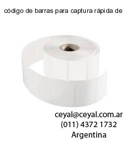 código de barras para captura rápida de datos de v