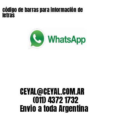 código de barras para información de letras 