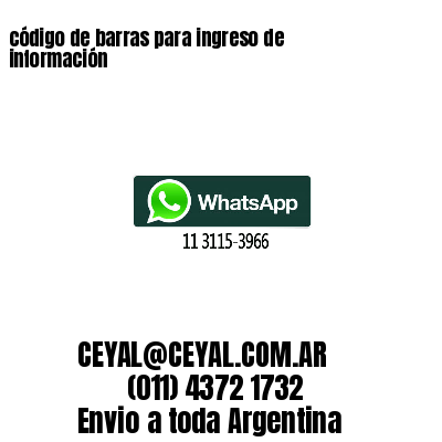 código de barras para ingreso de información 