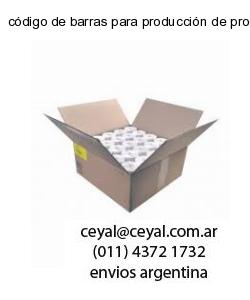 código de barras para producción de productos