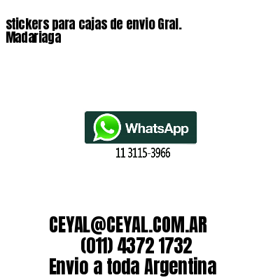 stickers para cajas de envio Gral. Madariaga