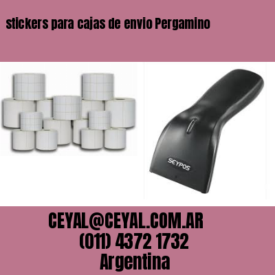 stickers para cajas de envio Pergamino