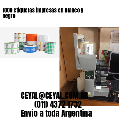 1000 etiquetas impresas en blanco y negro