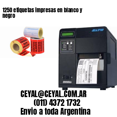 1250 etiquetas impresas en blanco y negro