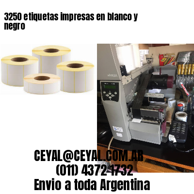 3250 etiquetas impresas en blanco y negro