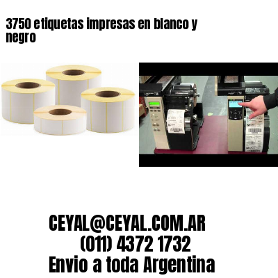 3750 etiquetas impresas en blanco y negro